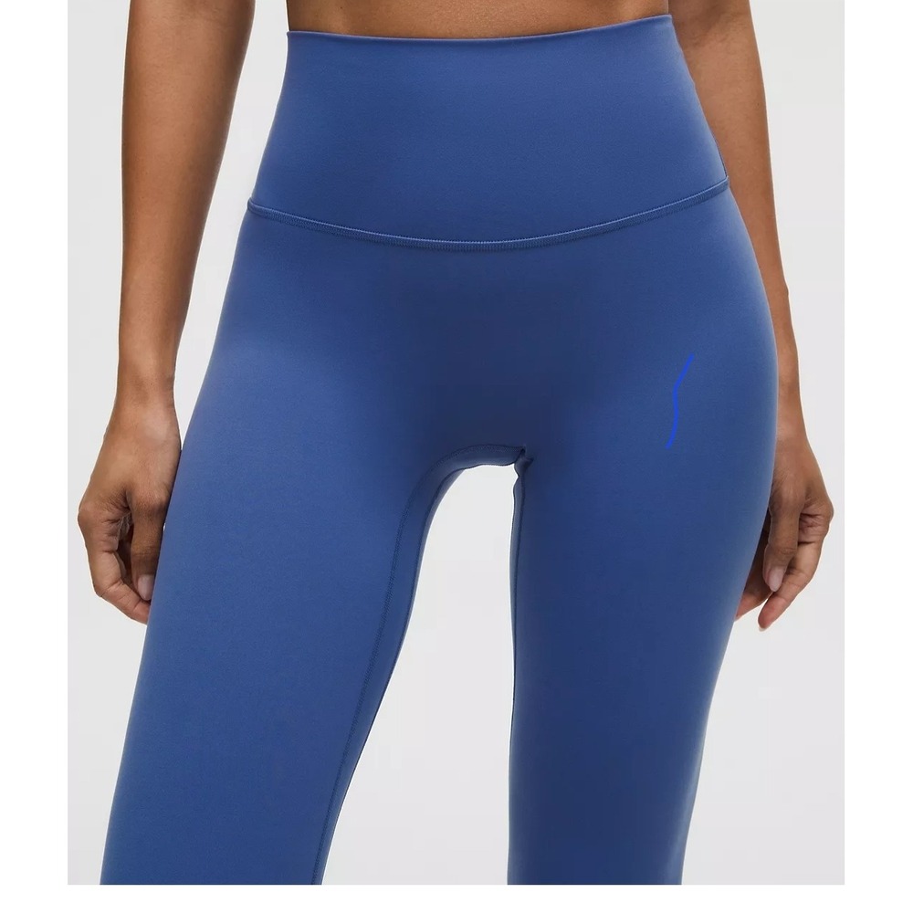 Lululemon High‎ Rise Active Leggings Electric Blue Laser Cut Hem Yoga Pants
